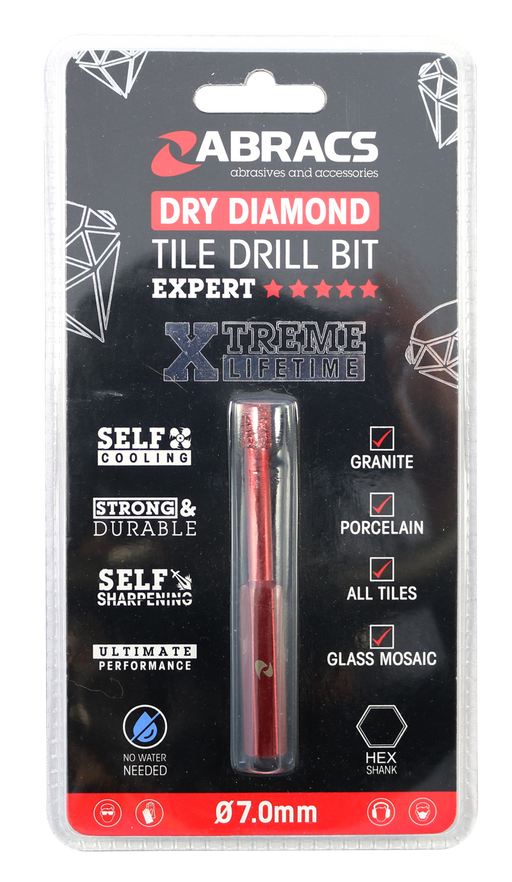 Abracs Diamond Tile Drill Bit - 7mm, TDB07