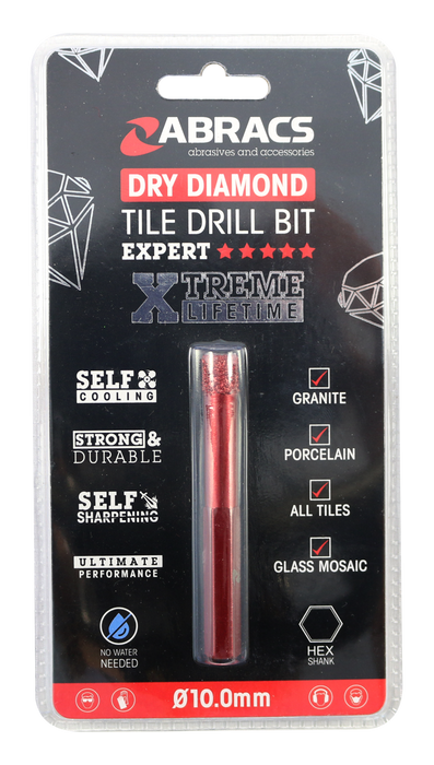 Abracs Diamond Tile Drill Bit - 10mm, TDB10