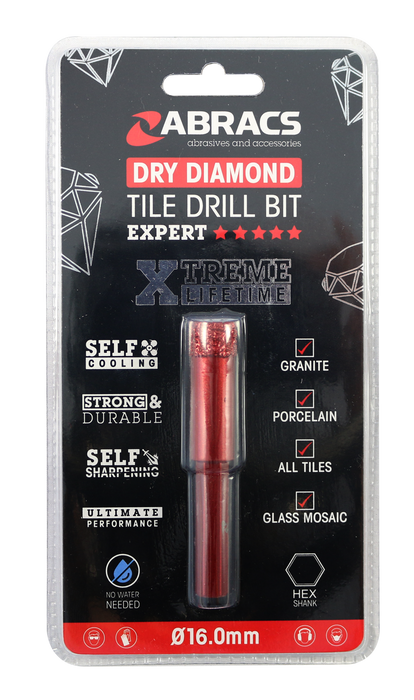 Abracs Diamond Tile Drill Bit - 16mm, TDB16