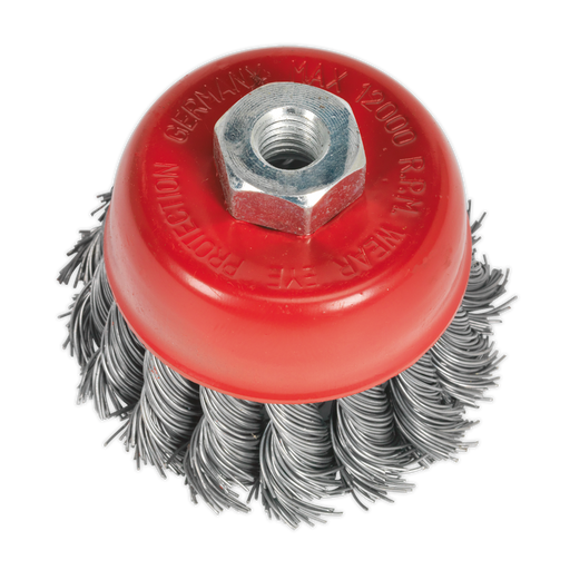 Sealey Twist Knot Wire Cup Brush, Ø65mm M10 x 1.25mm, TKCB652