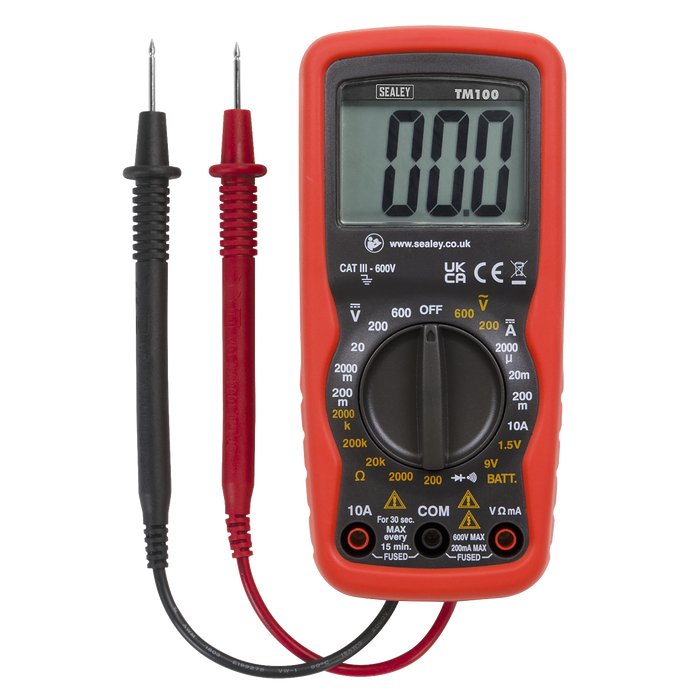 Sealey TM100 Professional Digital Multimeter - 6-Function