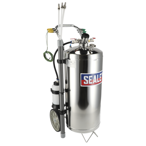 Sealey TP200S Air Operated Fuel Drainer 40L Stainless Steel, Re-Boxed, Grade A, 12 Months Warranty