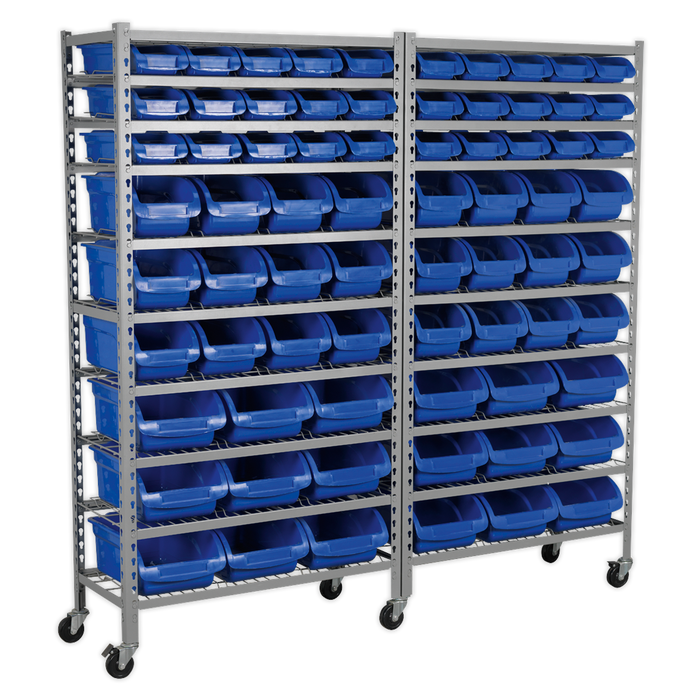 Sealey TPS72 Mobile Bin Storage System 72 Bins, Refurbished, Grade C, 6 Months Warranty
