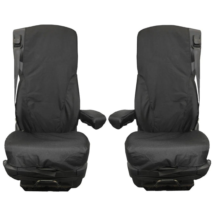 DAF CF XF 2013+ Driver & Passenger Seat Cover Set, Black - TR4911+TR4928 - Town & Country