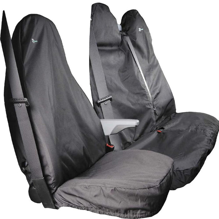 Ford Transit Pre-2013 Front Double Bench Seat Cover Set, Black - TRSBLK+TRDBLK - Town & Country