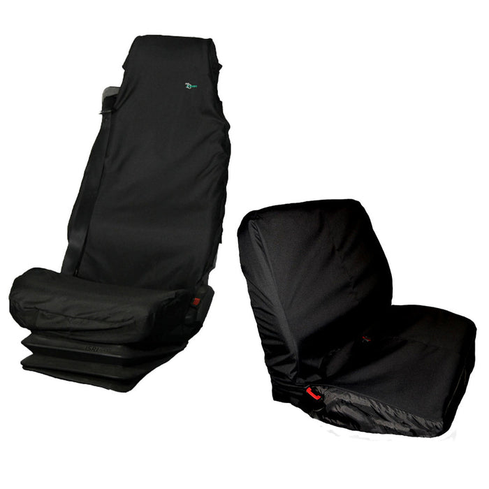 Truck Front Seat Cover Set with Double Passenger Seat, Black - TRUSBLK+TRUDBLK - Town & Country