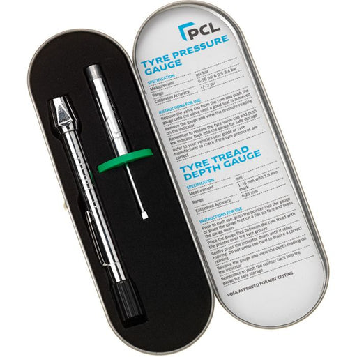 PCL TSP20T15 Tyre Safety Pack, TPG20H01 (Tyre Pressure Gauge) & TDG16C01 (Tyre Tread Depth Gauge)