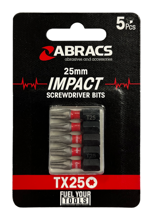 Abracs 25mm Impact S/D Bit - TX25 - 5(Pcs) Pack of 1, TX2505
