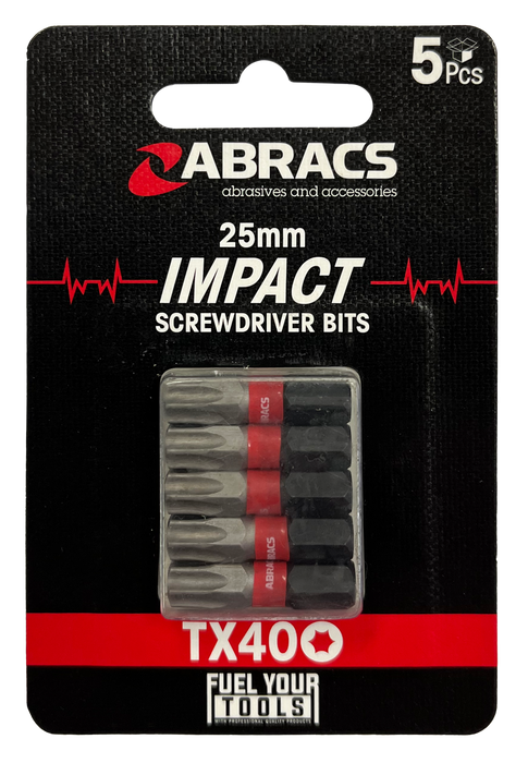 Abracs 25mm Impact S/D Bit - TX40 - 5(Pcs) Pack of 1, TX4005
