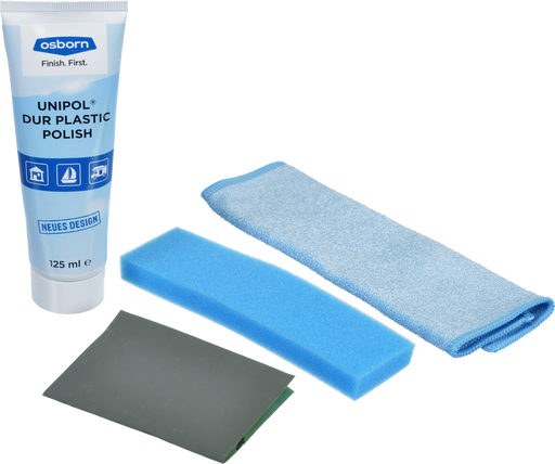 Osborn Polishing Set Acrylic, 4 Piece Set including Composition, Abrasive Paper, Sponge & Cloth - 1203600001