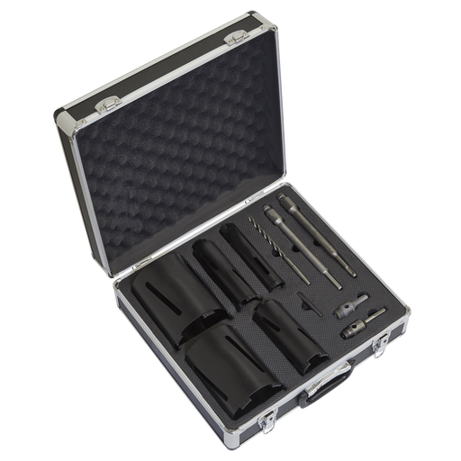 Sealey WDCKIT5 Diamond 5 Core Kit (Ø38, 52 ,65, 117, 127mm Cores with Adaptors)