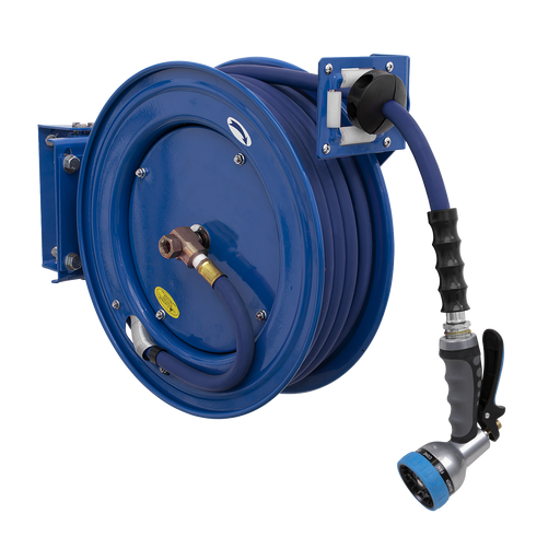 Water Hose Reel Heavy-Duty Retractable,15m Ø13mm ID Rubber Hose, WHR1512, Sealey