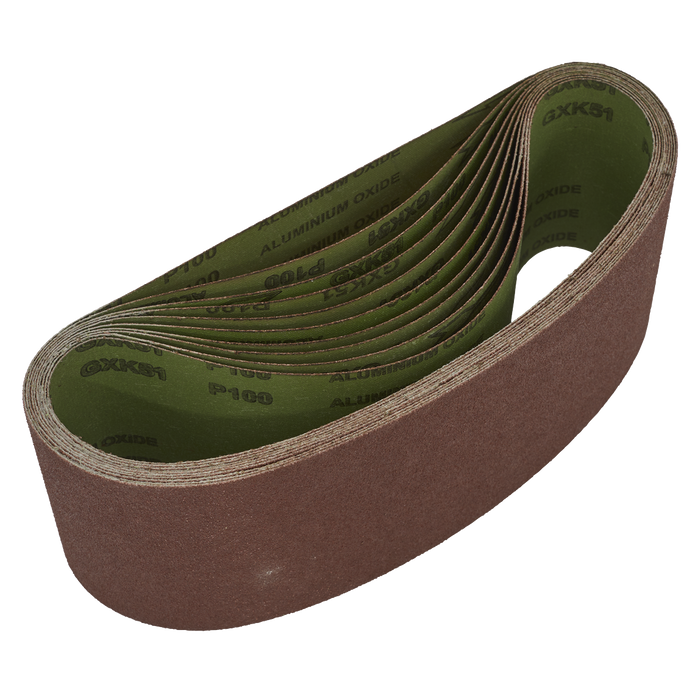 Sealey Sanding Belts,100 x 610mm 100Grit - Pack of 10, WSB61100