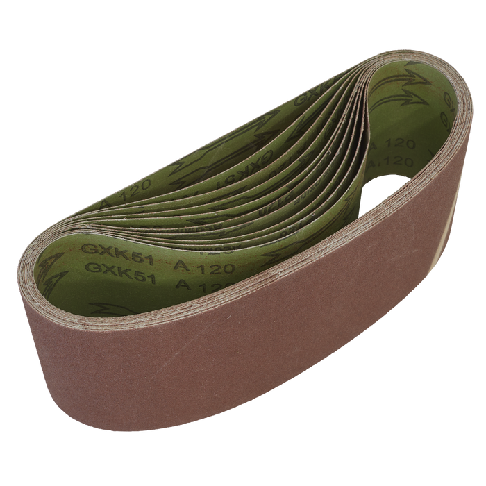 Sealey Sanding Belts,100 x 610mm 120Grit- Pack of 10, WSB61120
