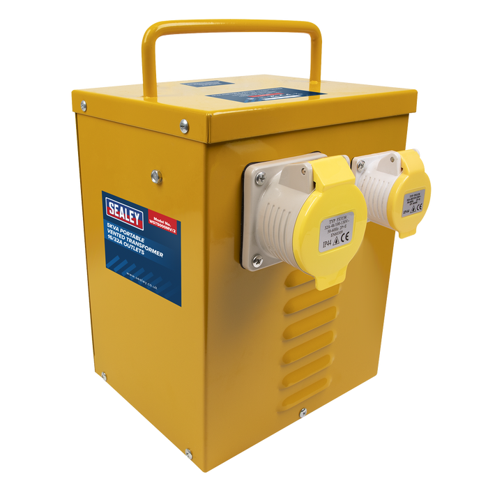 Sealey WST5000MV/2 5kVA Portable Vented Transformer 16/32A Outlets