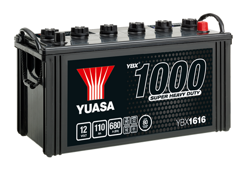 Yuasa YBX1616 12V 110Ah 680A Super Heavy Duty Commercial Vehicle Battery, 2 Years Warranty