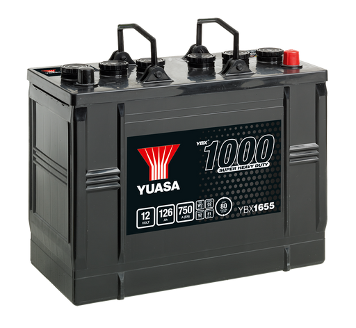 Yuasa YBX1655 12V 126Ah 750A Super Heavy Duty Commercial Vehicle Battery, 2 Years Warranty