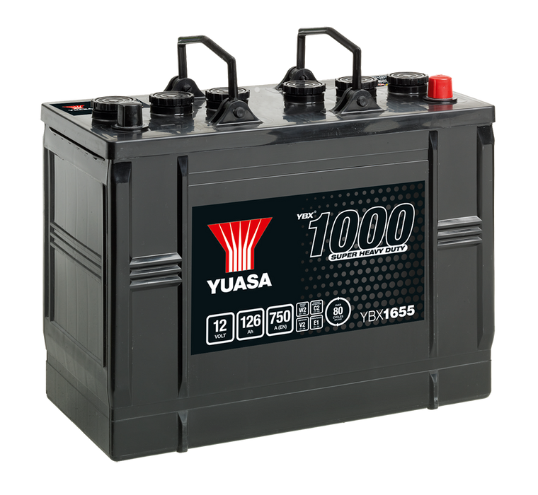 Yuasa YBX1655 12V 126Ah 750A Super Heavy Duty Commercial Vehicle Battery, 2 Years Warranty