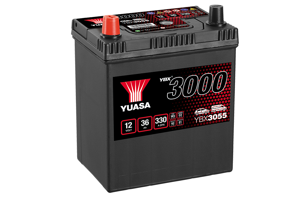 Yuasa YBX3055 12V 36Ah 330A SMF Battery, 4 Years Warranty