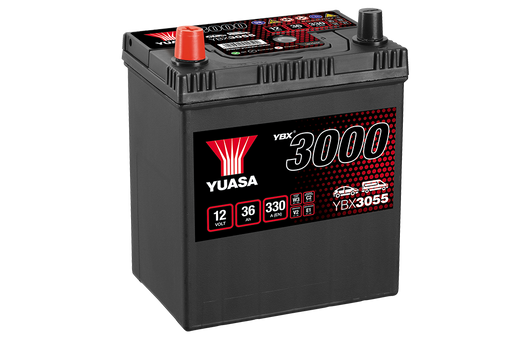Yuasa YBX3055 12V 36Ah 330A SMF Battery, 4 Years Warranty