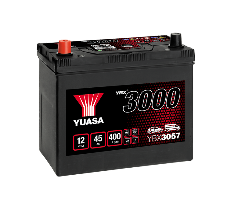 Yuasa YBX3057 12V 45Ah 400A SMF Battery, 3 Years Warranty