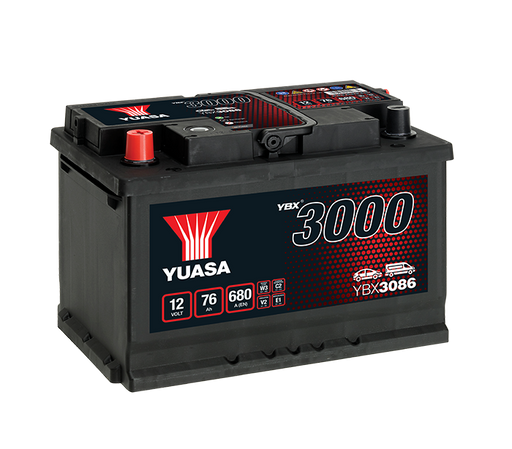 Yuasa YBX3086 12V 76Ah 680A SMF Battery, 3 Years Warranty