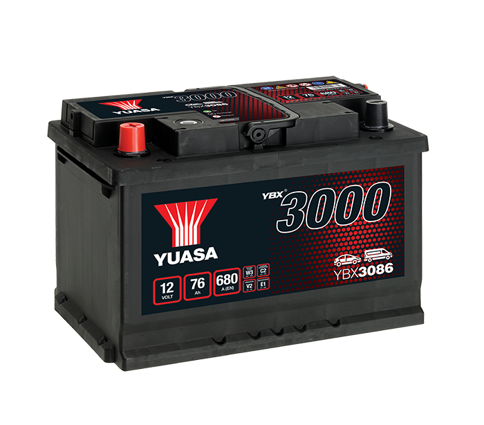 Yuasa YBX3086 12V 76Ah 680A SMF Battery, 3 Years Warranty