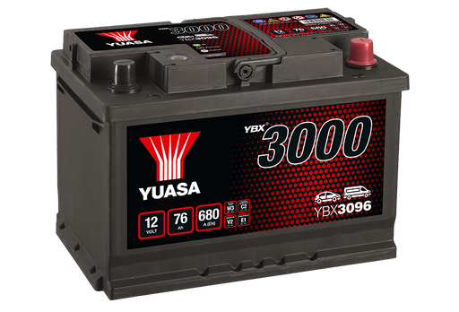 Yuasa YBX3096 12V 76Ah 680A SMF Battery, 4 Years Warranty