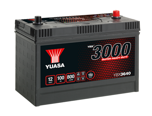 Yuasa YBX3640 12V 100Ah 800A Super Heavy Duty SMF Commercial Vehicle Battery, 2 Years Warranty