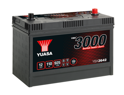 Yuasa YBX3642 12V 110Ah 925A Super Heavy Duty SMF Commercial Vehicle Battery, 2 Years Warranty