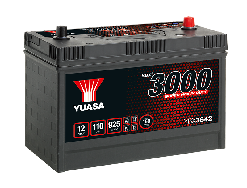 Yuasa YBX3642 12V 110Ah 925A Super Heavy Duty SMF Commercial Vehicle Battery, 2 Years Warranty