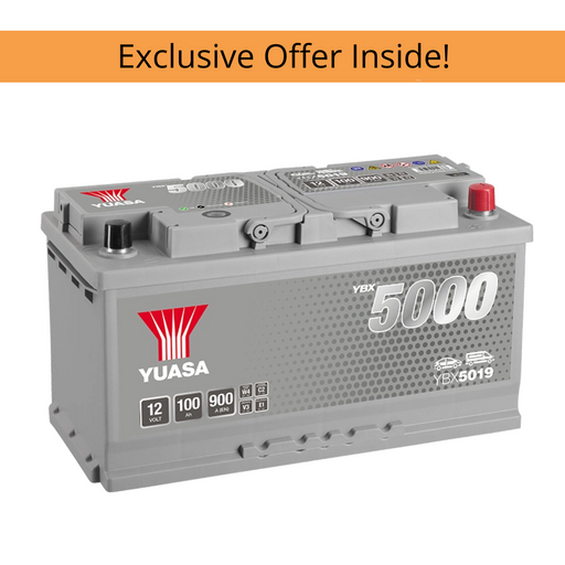 Yuasa YBX5019 12V 100Ah 900A Silver High Performance Battery, 5 Years Warranty