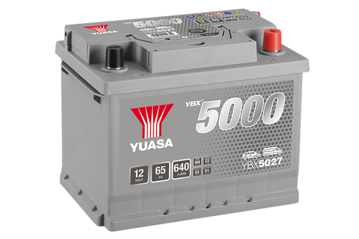Yuasa YBX5027 12V 65Ah 640A Silver High Performance Battery, 4 Years Warranty