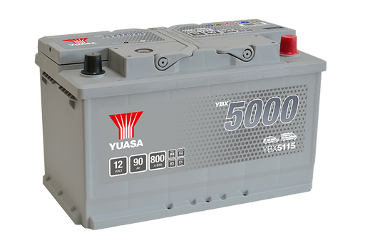Yuasa YBX5115 12V 90Ah 800A Silver High Performance Battery, 5 Years Warranty