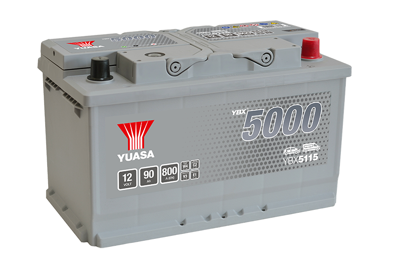 Yuasa YBX5115 12V 90Ah 800A Silver High Performance Battery, 5 Years Warranty