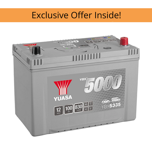 Yuasa YBX5335 12V 100Ah 830A Silver High Performance Battery, 5 Years Warranty