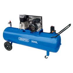 Draper 55315 BELT-DRIVEN AIR COMPRESSOR, 200L, 2.2KW, Ex-Showroom, Grade B, 12 Months Warranty