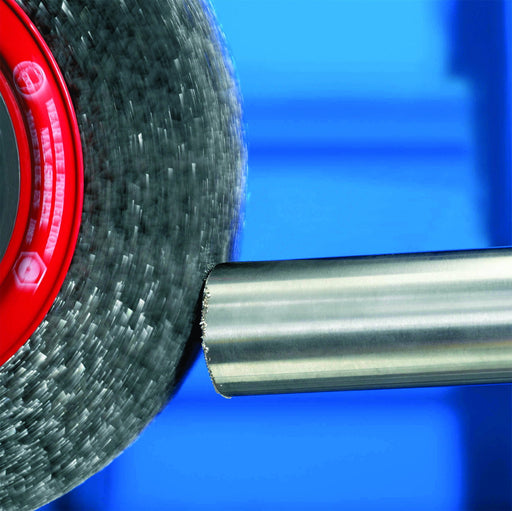 Wheel Brush - 150x21mm, Bore 31.75mm + Adapter, Crimped Stainless Steel Wire 0.20mm,, Single Pack, Osborn - 9902544341