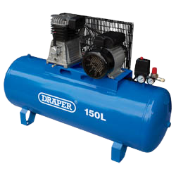 Draper 55304 STATIONARY BELT-DRIVEN AIR COMPRESSOR, 150L, 2.2KW, Ex-Showroom, Grade B, 12 Months Warranty