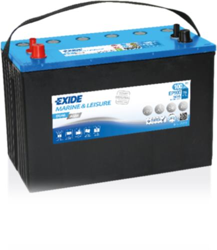 Exide EP900 Marine Leisure DUAL AGM Battery -12V 100Ah, 2 Years Warranty
