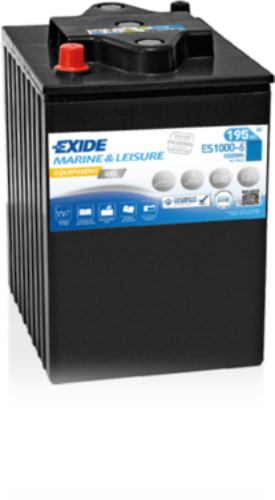 Exide ES1000-6 Marine Leisure Equipment GEL Battery -6V 195Ah, 2 Years Warranty