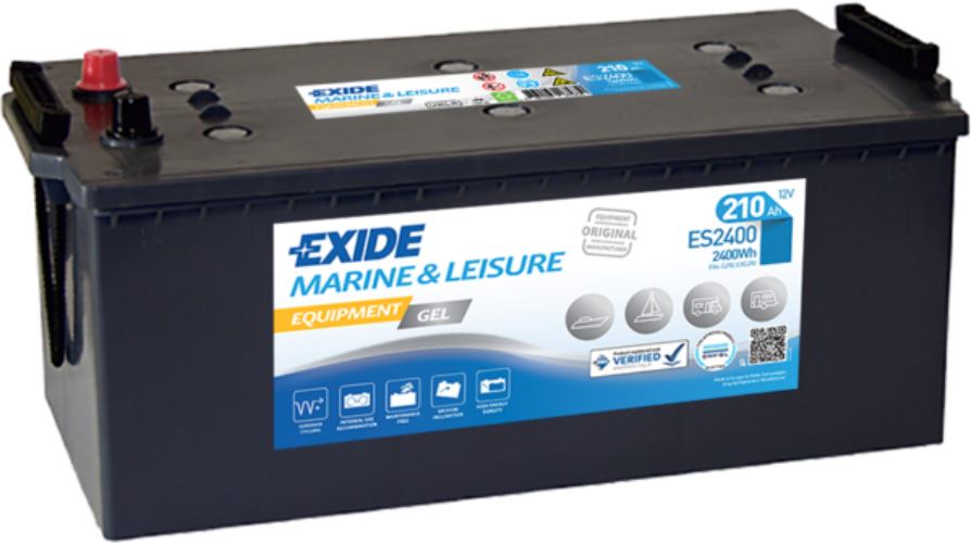 Exide ES2400 G210 Marine Leisure Equipment GEL Battery -12V 210Ah, 2 Years Warranty