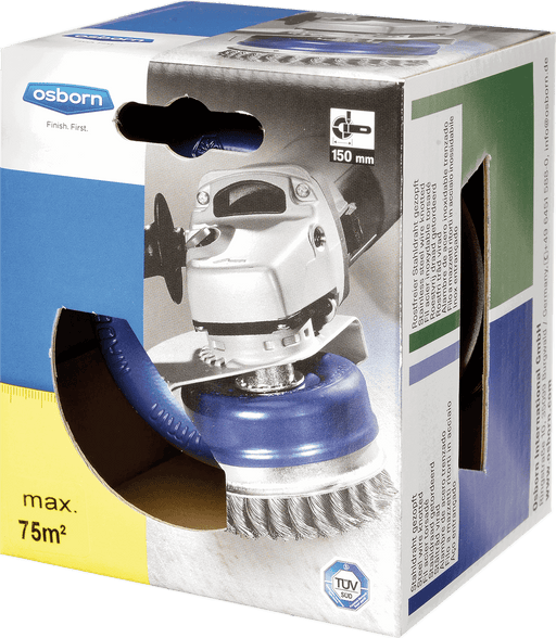 Osborn Cup Brush D80mm, Knotted Steel Wire 0.80mm, M14 Thread - 0002608183