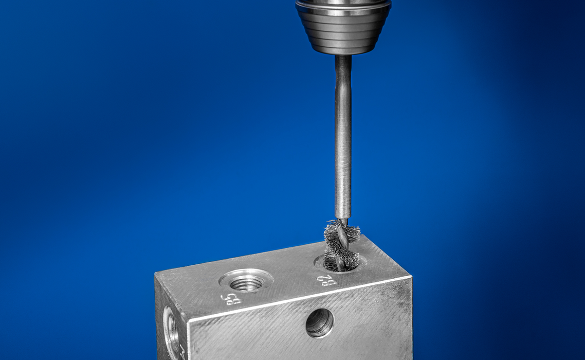 Osborn HELITUF Internal Brush D22mm, Crimped Stainless Steel Wire with 3.4mm Stem - 9907036179