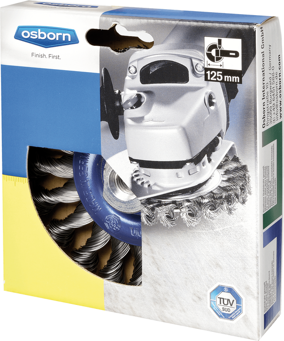 Osborn Pro Wheel Brush D115mm, Knotted Steel Wire 0.50mm, Thread M14 - 0402631151
