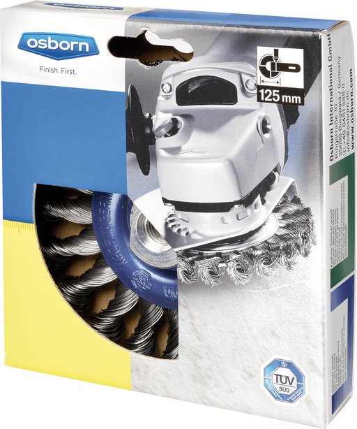 Osborn Wheel Brush D125x13 thread M14x2 knotted stainless steel wire 0,50 T26