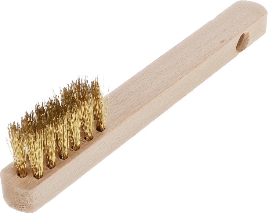 Osborn Sparkplug Brush 3x6-rows crimped brass wire 0,20 T18 wooden body