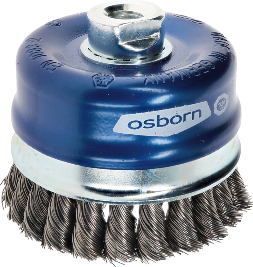Osborn Cup Brush D80mm, Knotted Steel Wire 0.50mm, M14 Thread - 0002608153