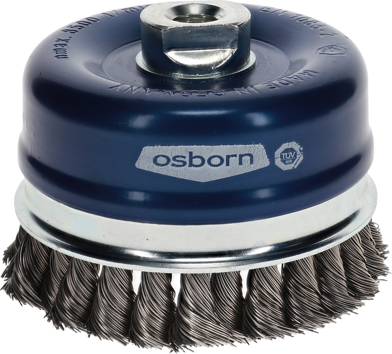 Osborn Cup Brush D100mm, Knotted Steel Wire 0.50mm, M14 Thread - 0002608154