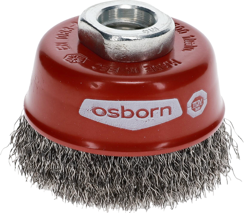 Osborn Cup Brush D60mm, Crimped Steel Wire 0.30mm, M14 Thread - 0002613161